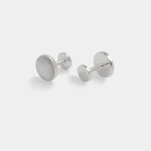Clearance Runda silverfärgade manschettknappar Manschettknappar | Smokingaccessoarer